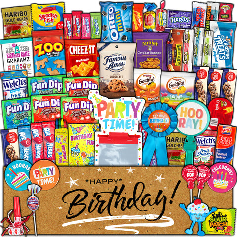 Birthday Care Package 50ct β Snacks & Party Supplies