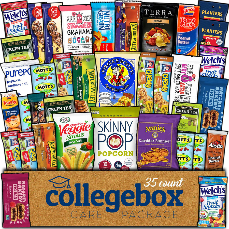 COLLEGEBOX Healthy Snack Box (35 Count) Valentines Variety Pack Care P