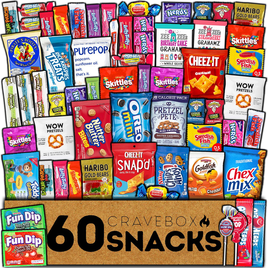 CRAVEBOX 60ct Snacks + Candy