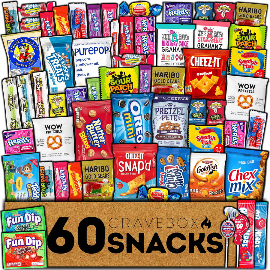 CRAVEBOX 60ct Snacks + Candy