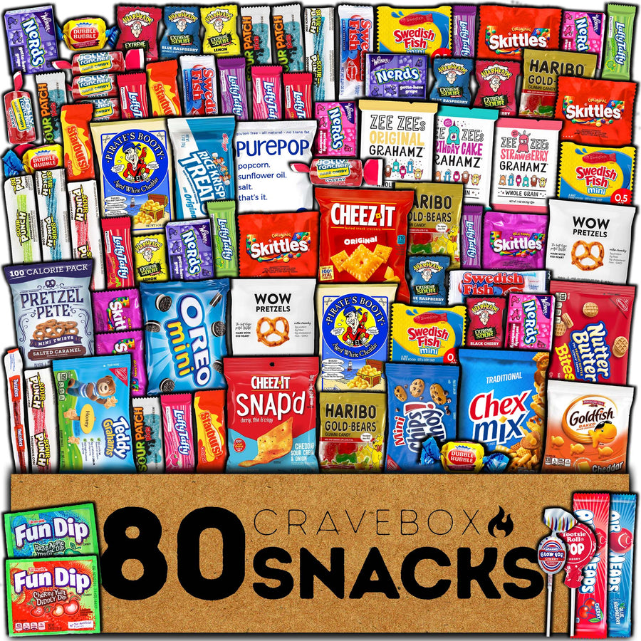 CRAVEBOX 80ct Snacks + Candy