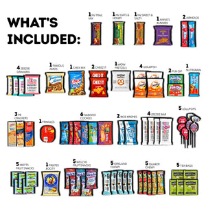 CRAVEBOX Snack Box (110 Count) Valentines Variety Pack Care Package Gift Basket Adult Kid Guy Girl Women Men Birthday College Student Office College Back to School