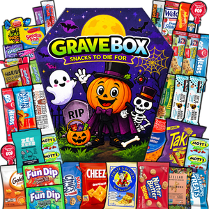 GraveBox Halloween Snack Gift Box, 40 Count Candy & Snack Variety Pack
